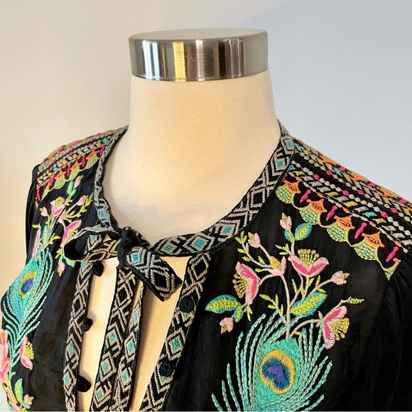 Johnny Was Embroidered Bohemian Blouse - Picture 9 of 12